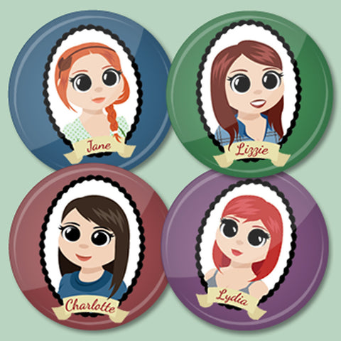 Lizzie Bennet Button Packs