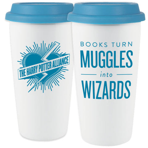 Books Turn Muggles Into Wizards Travel Cup