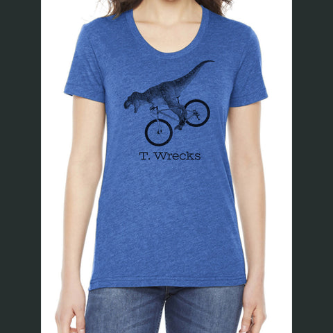 T. Wrecks Shirt- Blue Ladies Cut