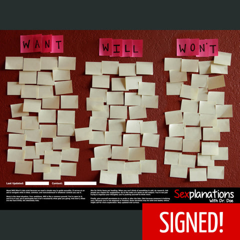 SIGNED Sexplanations Want/Will/Won't Poster