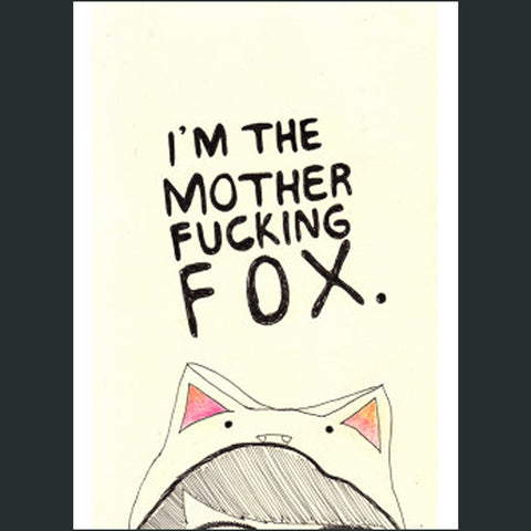 Mother Effing Fox Watercolor Poster