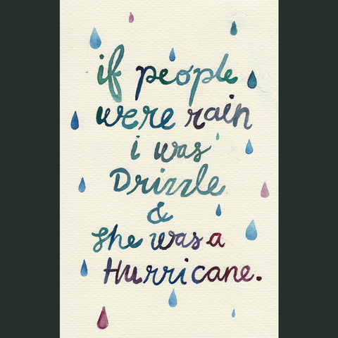 People Rain Drizzle Hurricane Watercolor Poster